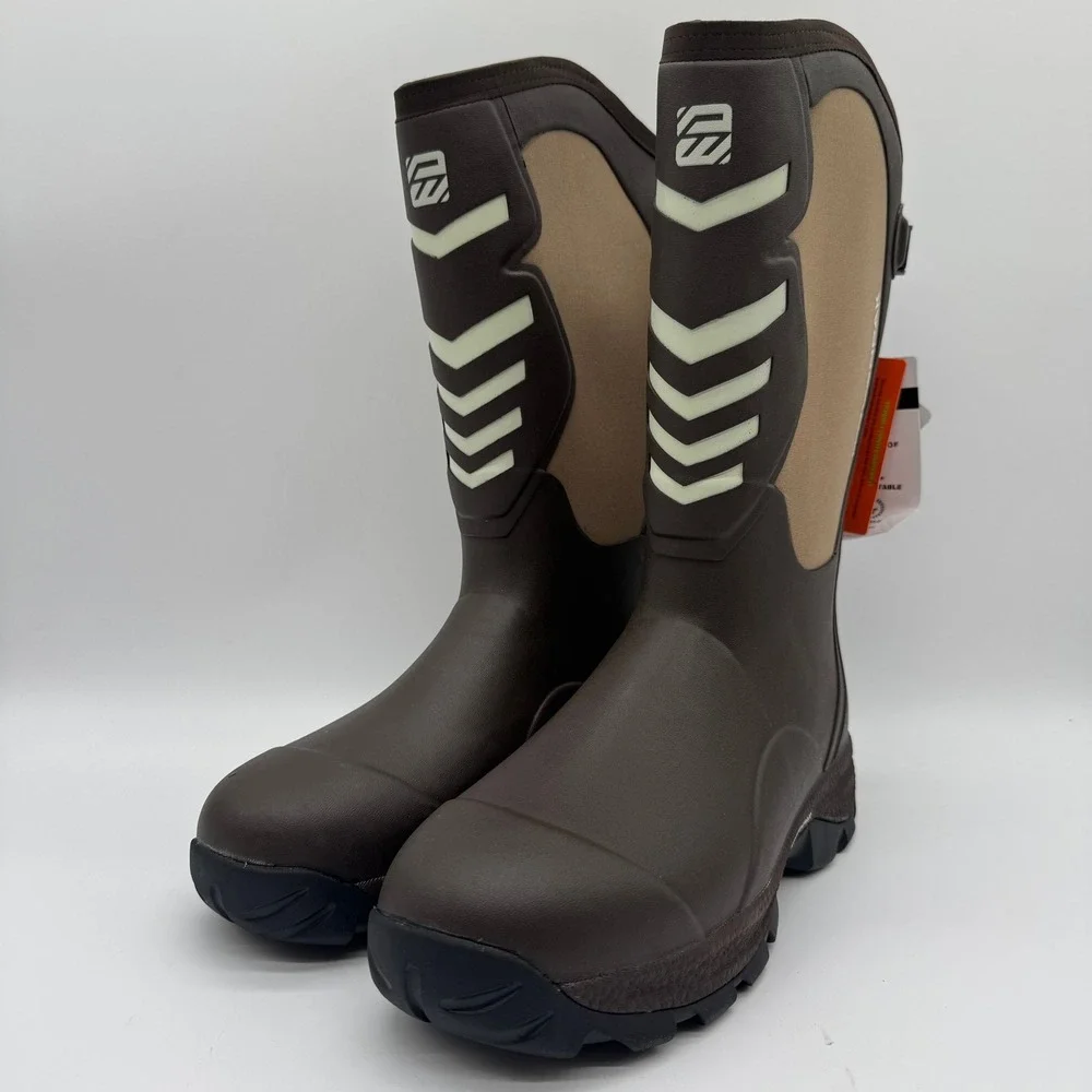 WOVENPAK Men's US 11 Waterproof Rubber Neoprene Hunting Boots Brown New Tags